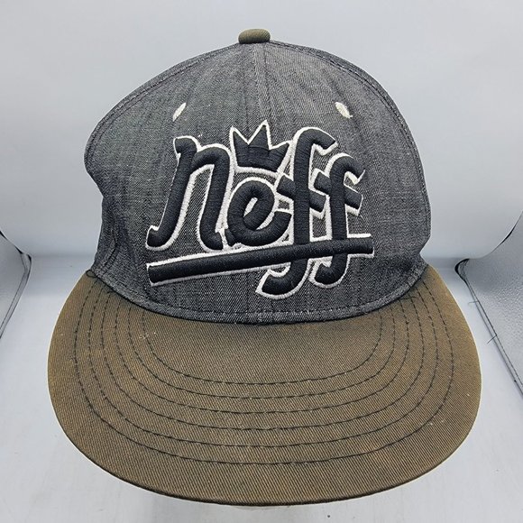 Neff Hat Adults Adjustable Snapback Gray Black Embroidered Logo Baseball Cap - Picture 1 of 9